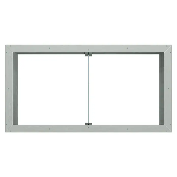 Hochbeet Cardus150 x 79 x 76 cm, Holz, Hellgrau - Nahaufnahme eines grauen Holzfensterrahmens, der eine moderne und minimalistische Ästhetik für Ihr Zuhause bietet.