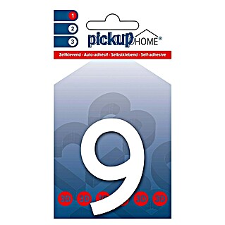 Pickup 3D Home Hišna številka Rio (Motiv: 9, Višina: 6 cm, Bele barve, Plastika, Samolepilen)