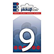 Pickup 3D Home Huisnummer (Hoogte: 6 cm, Motief: 9, Wit, Kunststof, Zelfklevend)