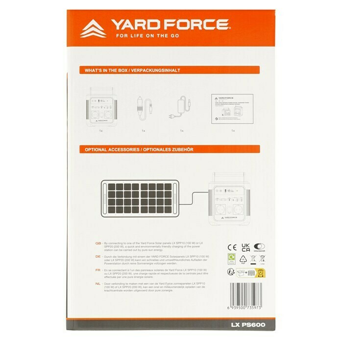 Yard Force Powerstation LX PS600 (518 Wh, Nennleistung: 600 W, Max. Leistung: 1.200 W) | BAUHAUS