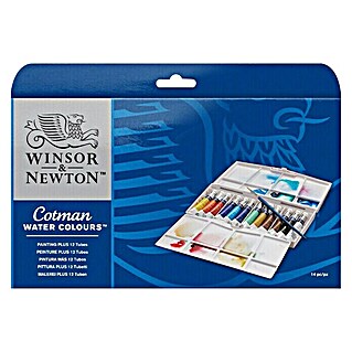 Winsor & Newton Cotman Set akvarel boja Painting Plus (12 Kom. x 8 ml, Kutija s bojama)