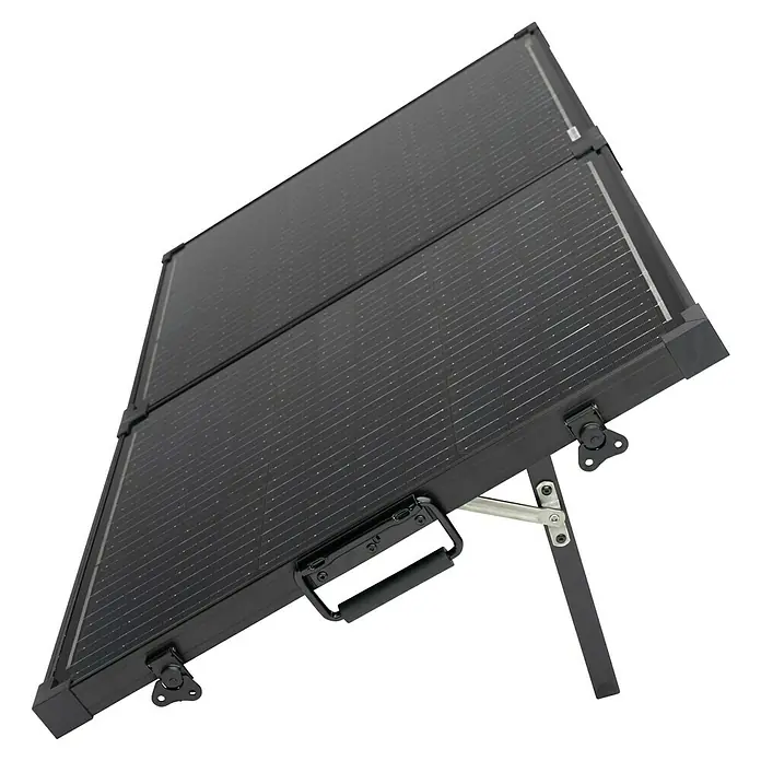Technaxx Solarkoffer TX-215 - Max. Leistung: 100 W, 107 x 57 x 4 cm - Tragbares Solarpanel im Kofferdesign mit Stützbein. Ideal für Camping und netzunabhängige Stromversorgung.