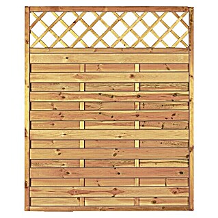 T & J Sichtschutzelement Maxi Massiv (150 x 180 cm, Holz, Mit Ornament-Gitter, KDI Grün)
