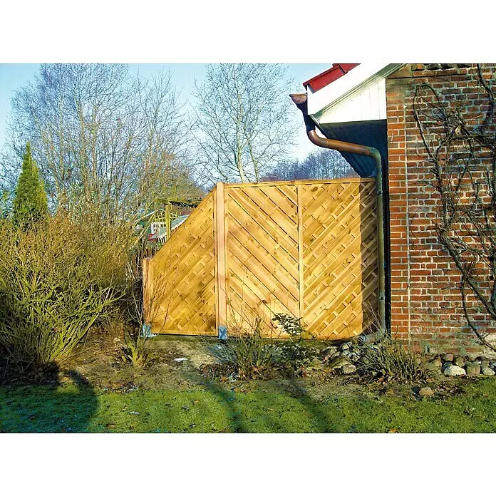 T & J Sichtschutzelement Maxi - 90 x 90/180 cm, Holz, Kesseldruckimprägniert Grün - Stimmungsaufnahme