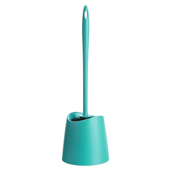 Tatay Standard Escobillero de suelo - Polipropileno, Turquesa - Escobilla de baño y soporte azul claro. Práctico accesorio de baño para la limpieza del inodoro con recipiente.