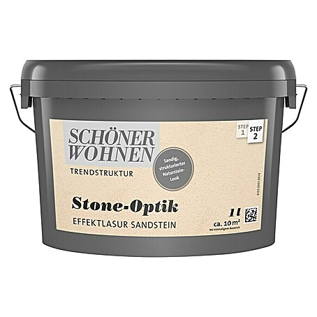 SCHÖNER WOHNEN-Farbe Trendstruktur Farbeffektputz Stone-Optik Effektlasur (Sandstein, Matt, 1 l)