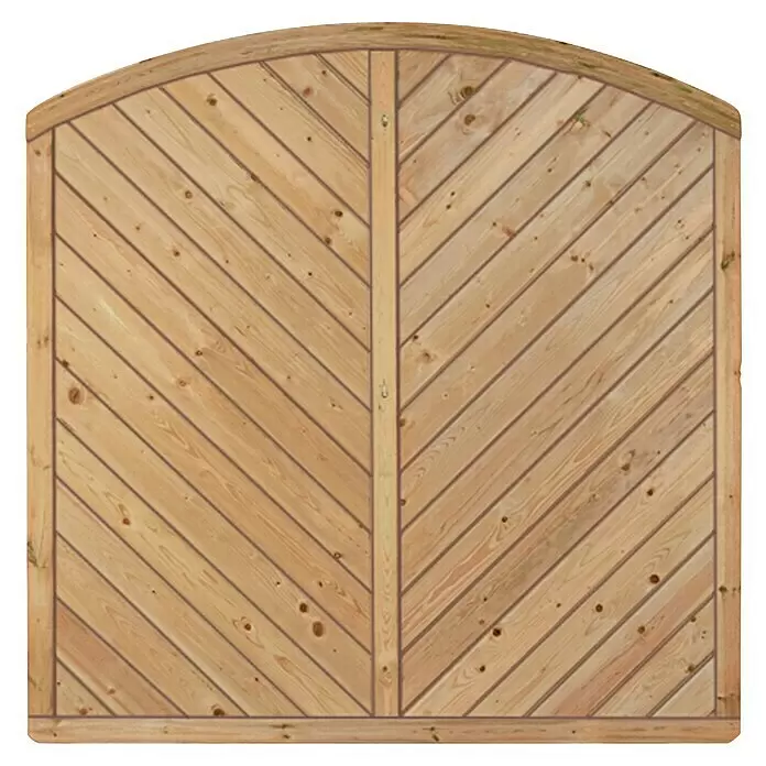 T & J Sichtschutzelement Classic Diagonal - B x H: 180 x 180 cm, Holz, Mit Bogen - Vorderansicht