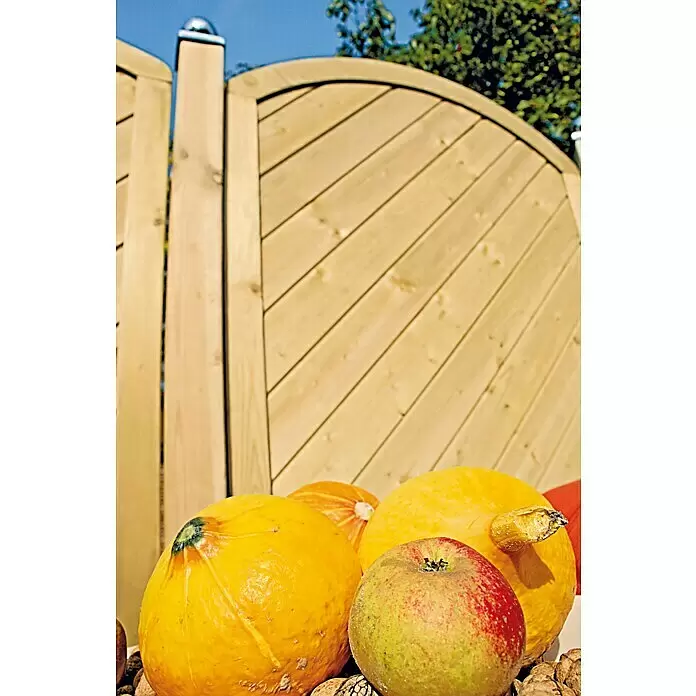 T & J Sichtschutzelement Classic Diagonal - B x H: 180 x 180 cm, Holz, Mit Bogen - Stimmungsaufnahme