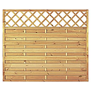 T & J Sichtschutzelement Maxi Massiv (180 x 150 cm, Holz, Braun, Mit Ornament-Gitter)