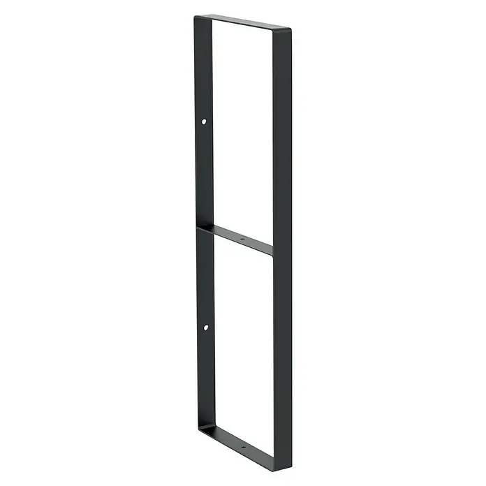 Wandkonsole - L x B x H: 608 x 210 x 30 mm, Belastbarkeit: 30 kg, Stahl, Schwarz - Ein einzelnes, schwarzes Regalgestell mit drei Ebenen und Befestigungslöchern, ideal zur Wandmontage und zur Präsentation von Gegenständen.