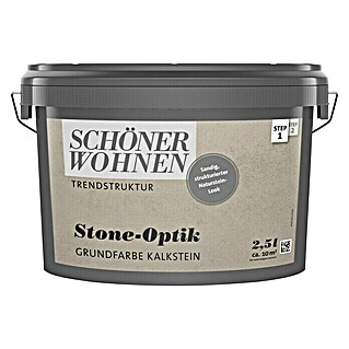 SCHÖNER WOHNEN-Farbe Trendstruktur Grundfarbe Stone-Optik (Kalkstein, 2,5 l, Konservierungsmittelfrei)
