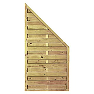 T & J Sichtschutzelement Maxi Massiv (Maße B x H: 90 x 180/90 cm, Holz, Braun)