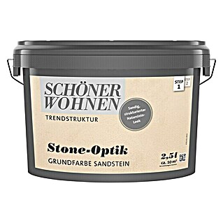 SCHÖNER WOHNEN-Farbe Trendstruktur Grundfarbe Stone-Optik (Sandstein, 2,5 l, Konservierungsmittelfrei)