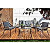 Conjunto de muebles Carolina (4 pzs., Ratán sintético/Acero, Negro) | BAUHAUS