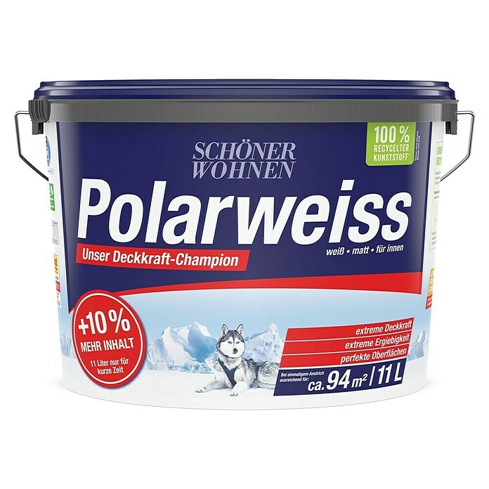 Schöner Wohnen Wandfarbe +10 % mehr Inhalt (Weiß, 11 l, Matt)