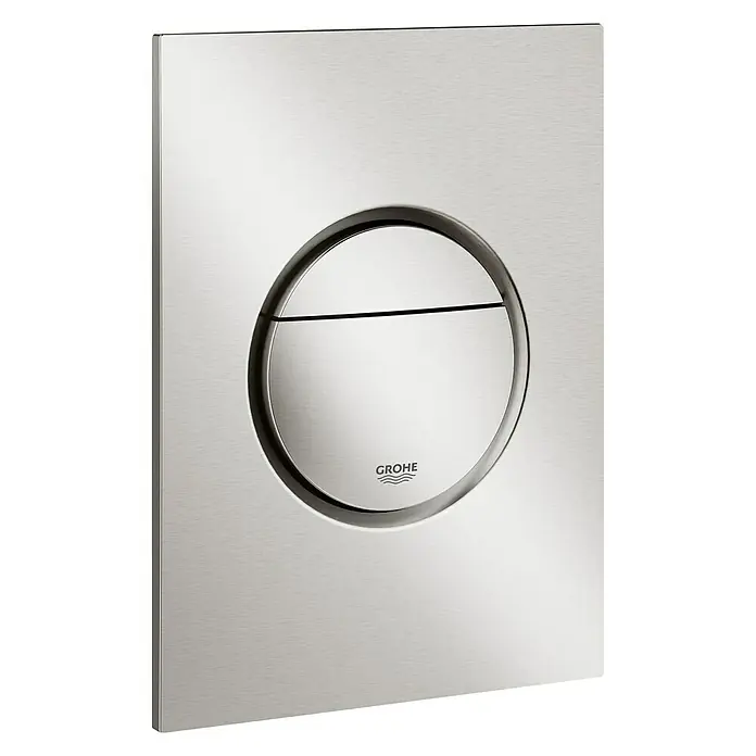 Grohe Betätigungsplatte Nova Cosmopolitan S - Supersteel, Spül-Stopp-System - Einbauspülkasten mit Betätigungsplatte aus Edelstahl. Elegantes Design für moderne Badezimmer. Hochwertige Materialien für lange Haltbarkeit.