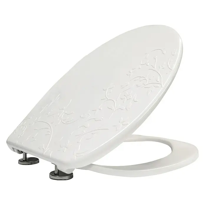 Bemis WC-Sitz Fiore - Duroplast, Weiß, Mit Absenkautomatik - Die elegante, weiße WC-Brille mit floralem Dekor vereint Funktionalität und stilvolles Design für jedes Badezimmer. Perfekt für eine moderne Note.