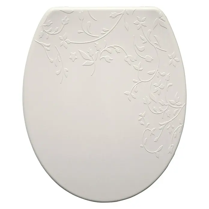 Bemis WC-Sitz Fiore - Duroplast, Weiß, Mit Absenkautomatik - Weißer WC-Sitz mit zarten floralen Mustern für ein elegantes Badezimmerambiente. Die perfekte Ergänzung für jedes stilvolle WC.