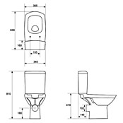 Spülrandlose WC-Kombination Carina (Mit WC-Sitz, Tiefspüler, Waagerecht)