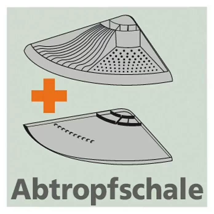 Wenko Geschirrkorb - L x B x H: 35 x 50 x 9 cm, Grau - Zwei graue, keilförmige Kunststoffteile für ein Abtropfschalensystem, eines zum Abtropfen, das andere als Basis.