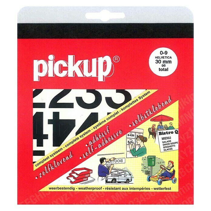 Pickup Etiqueta adhesiva (96 etiquetas, Negro, Altura: 30 mm)