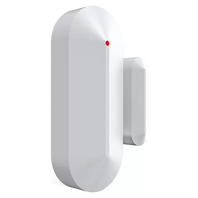 Safe2Home Sensor de ventana SP310 -  - Sensor de contacto blanco de dos partes para puerta/ventana con luz indicadora roja.