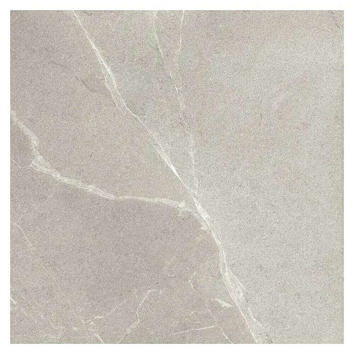 Pavimento porcelánico Soul - 60,8 x 60,8 cm, Base, Mate - Baldosa de gres gris con efecto mármol y textura irregular, ideal para añadir elegancia natural a los interiores modernos.