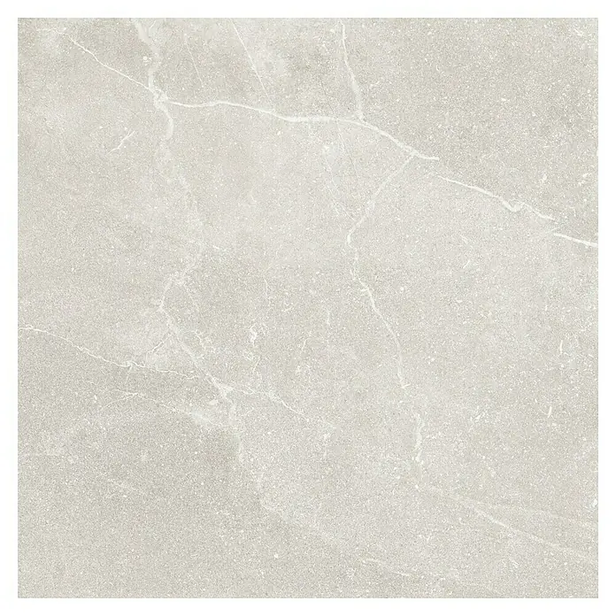 Pavimento porcelánico Soul - 60,8 x 60,8 cm, Light, Mate - Baldosa de porcelana gris cuadrada con textura de mármol y vetas claras y delicadas para un diseño elegante y atemporal.
