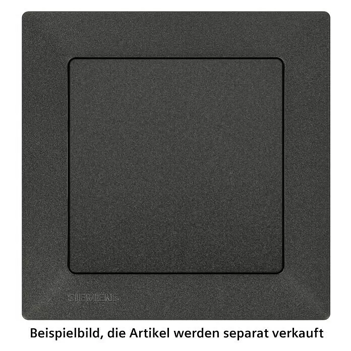 Siemens DELTA Mega Abdeckrahmen Classic - Carbon Metallic, 1-fach, Kunststoff - Anthrazitfarbener, strukturierter quadratischer Rahmen für elektrische Schalter.