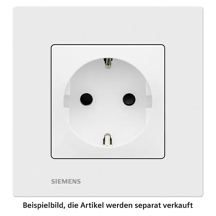 Siemens DELTA Viva Steckdose SIE039673 - Polar Weiß, Glänzend, Kunststoff, Unterputzmontage - Weiße Siemens Schuko-Steckdose aus Kunststoff mit Schutzkontakten.