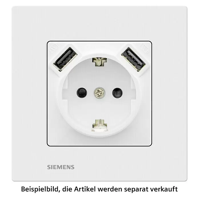 Siemens DELTA Viva USB-Steckdose SIE039697 - Polar Weiß, Glänzend, Kunststoff, Unterputzmontage - Informationsansicht