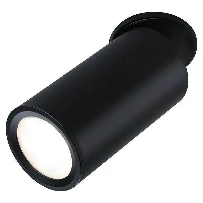Paulmann LED-Einbauleuchten-Set rund Turnal Coin - 6 W, Schwarz matt, 3 Stk., Warmweiß - Abbildung einer modernen, zylindrischen, schwarzen Deckenleuchte mit einer hellen Lichtquelle. Die Leuchte kombiniert Stil und Funktion für zeitgemäße Innenräume.