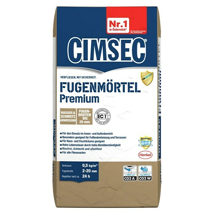 Cimsec Fugenmörtel Premium (Grau, 10 kg)