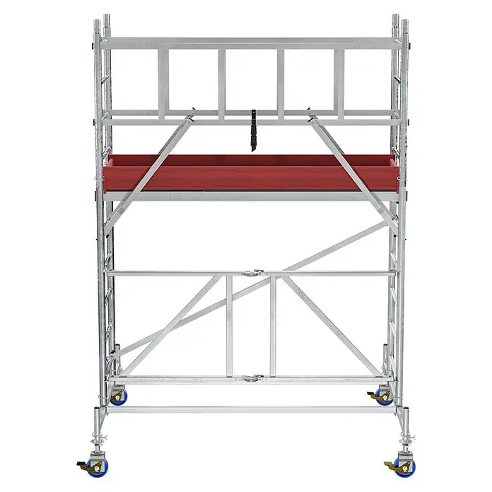 Krause ProTec XS Klappgerüst - Arbeitshöhe: 3,8 m, Belastbarkeit Plattform: 240 kg - Gerüst mit Rädern, ideal für Bau- und Renovierungsarbeiten. Robuste Konstruktion für sicheren Einsatz in verschiedenen Höhen.