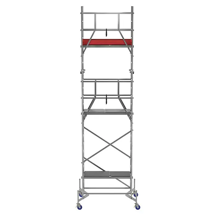 Krause ClimTec Leitergerüst - Arbeitshöhe: 7 m, Mit Rollen - Gerüstturm mit Rollen für den flexiblen Einsatz auf Baustellen. Das robuste Gerüst bietet sicheren Stand für Arbeiten in der Höhe.