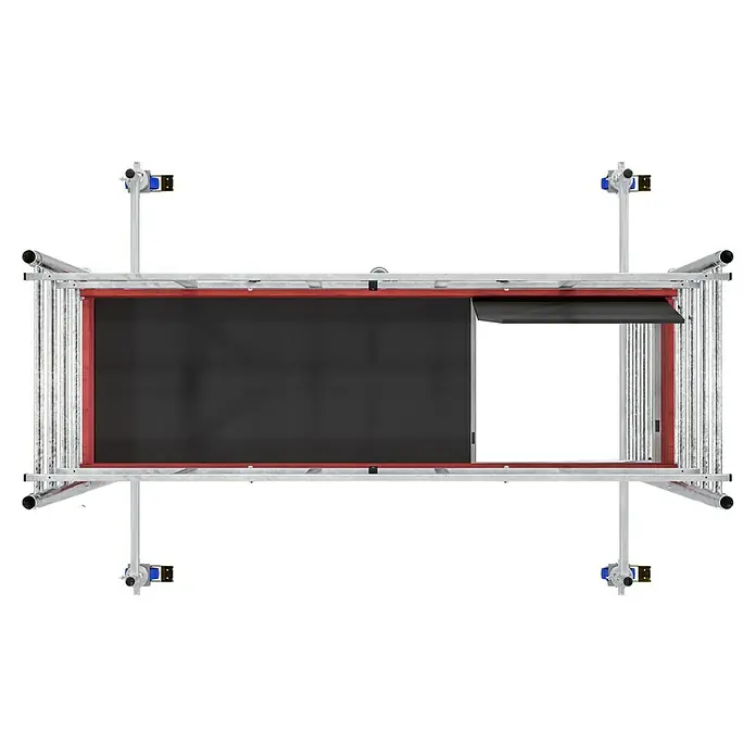 Krause ProTec XS Klappgerüst - Arbeitshöhe: 3,8 m, Belastbarkeit Plattform: 240 kg - Bild einer automatischen Tür für Schweineställe, die sich für einen einfachen Zugang seitlich öffnen lässt. Solide Konstruktion und einfache Bedienung.