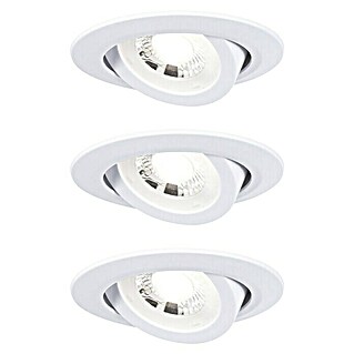 Paulmann LED-Einbauleuchten-Set rund (6 W, Weiß matt, 3 Stk., Warmweiß)