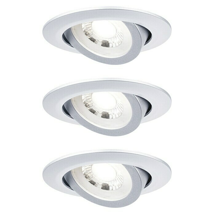 Paulmann LED-Einbauleuchten-Set (6 W, Chrom, 3 Stk., Warmweiß, 8,2 cm) |  BAUHAUS | Spiegelleuchten