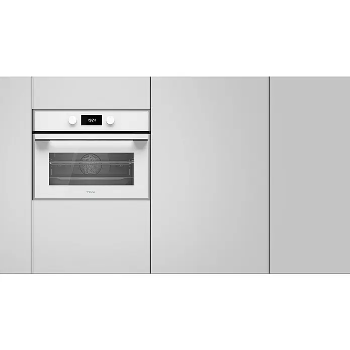 Teka Horno empotrado HLC840 - Número de tipos de calentamiento: 9 ud., Volumen horno: 44 l - Horno encastrable Teka en blanco, perfectamente integrado en una cocina moderna. Diseño elegante con pantalla digital y mandos giratorios.