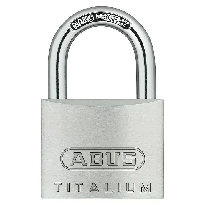 Abus Titalium Juego de candados 64TI/40 Twins - An x Al: 40 x 62 mm, 2 ud., Aluminio - Un candado plateado ABUS TITALIUM con grillete NANO PROTECT para mayor protección y seguridad.