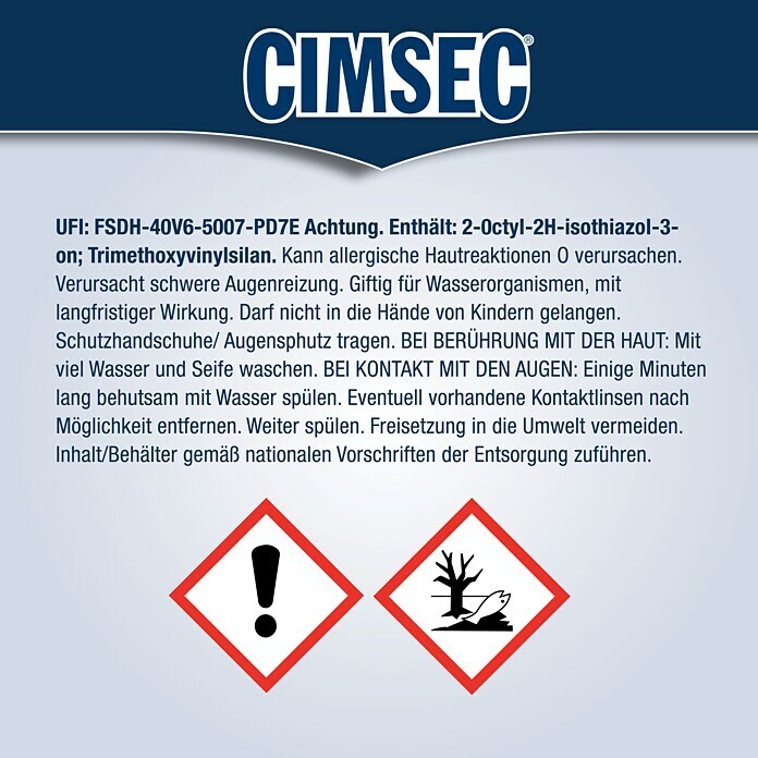 Cimsec Silikon-Dichtungsmasse Fugenflex Stop Schimmel (Grau, 300 ml)