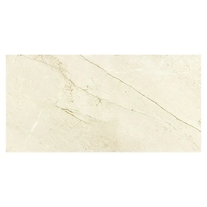 Revestimiento de pared Volga - 60 x 30 cm, Crema, Brillante - Elegante baldosa de mármol en suaves tonos beige con vetas naturales. Ideal para interiores elegantes y diseños atemporales.