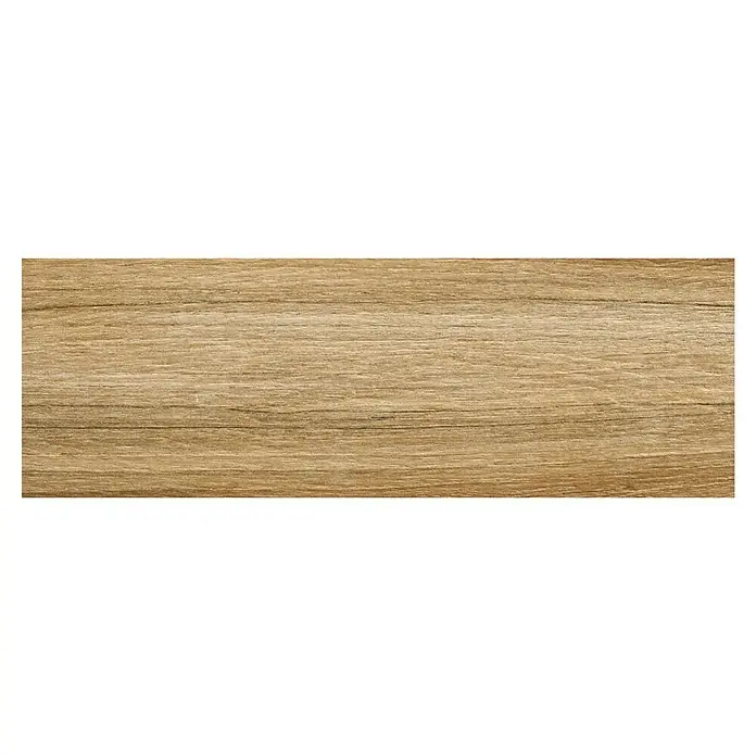 Pavimento cerámico Malmo - 61,5 x 20,5 cm, Miel - Panel de vetas de madera con texturas finas y tonos cálidos, ideal para la construcción de muebles y el diseño de interiores.