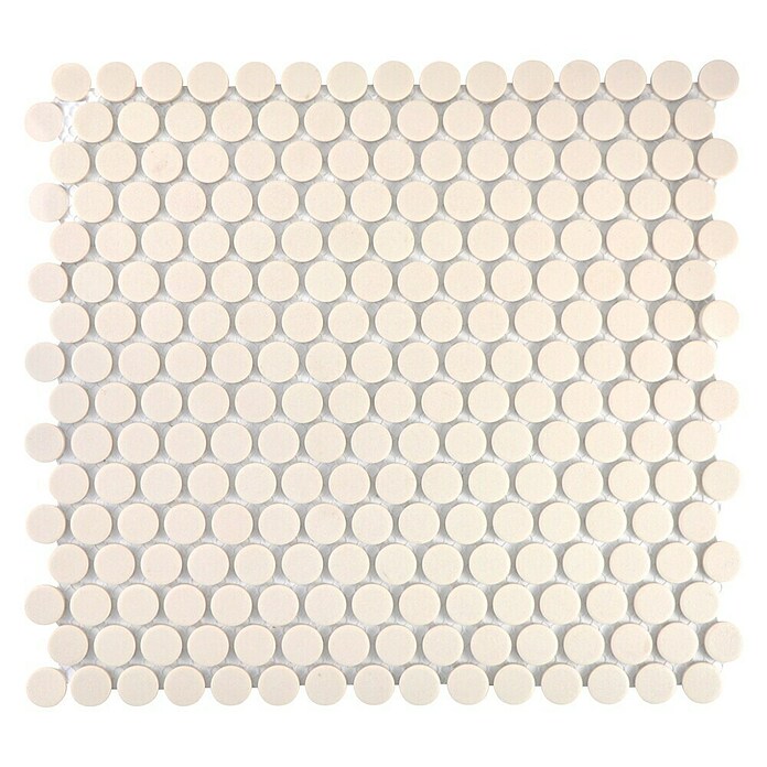 Mosaikfliese Knopf Uni CU K220 (31,5 x 29,4 cm, Beige, Matt)