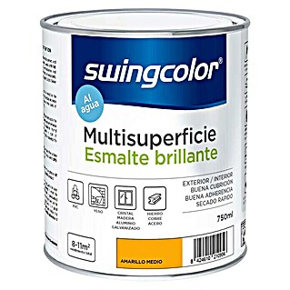 swingcolor Esmalte de color Multisuperficie (Amarillo medio, 750 ml, Brillante)