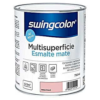 swingcolor Esmalte de color Multisuperficie (Rosa palo, 750 ml, Mate)