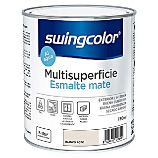 swingcolor Esmalte de color Multisuperficie (Blanco roto, 750 ml, Mate)