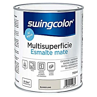 swingcolor Esmalte de color Multisuperficie (Blanco lino, 750 ml, Mate)