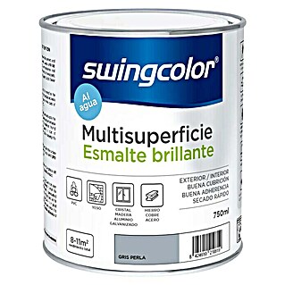 swingcolor Esmalte de color Multisuperficie (Gris perla, 750 ml, Brillante)