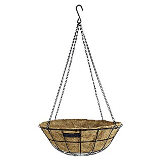 Bellissa Blumenampel Hanging Basket inkl. Einsatz (Ø x H: 55 x 20 cm, Metall, Schwarz)
